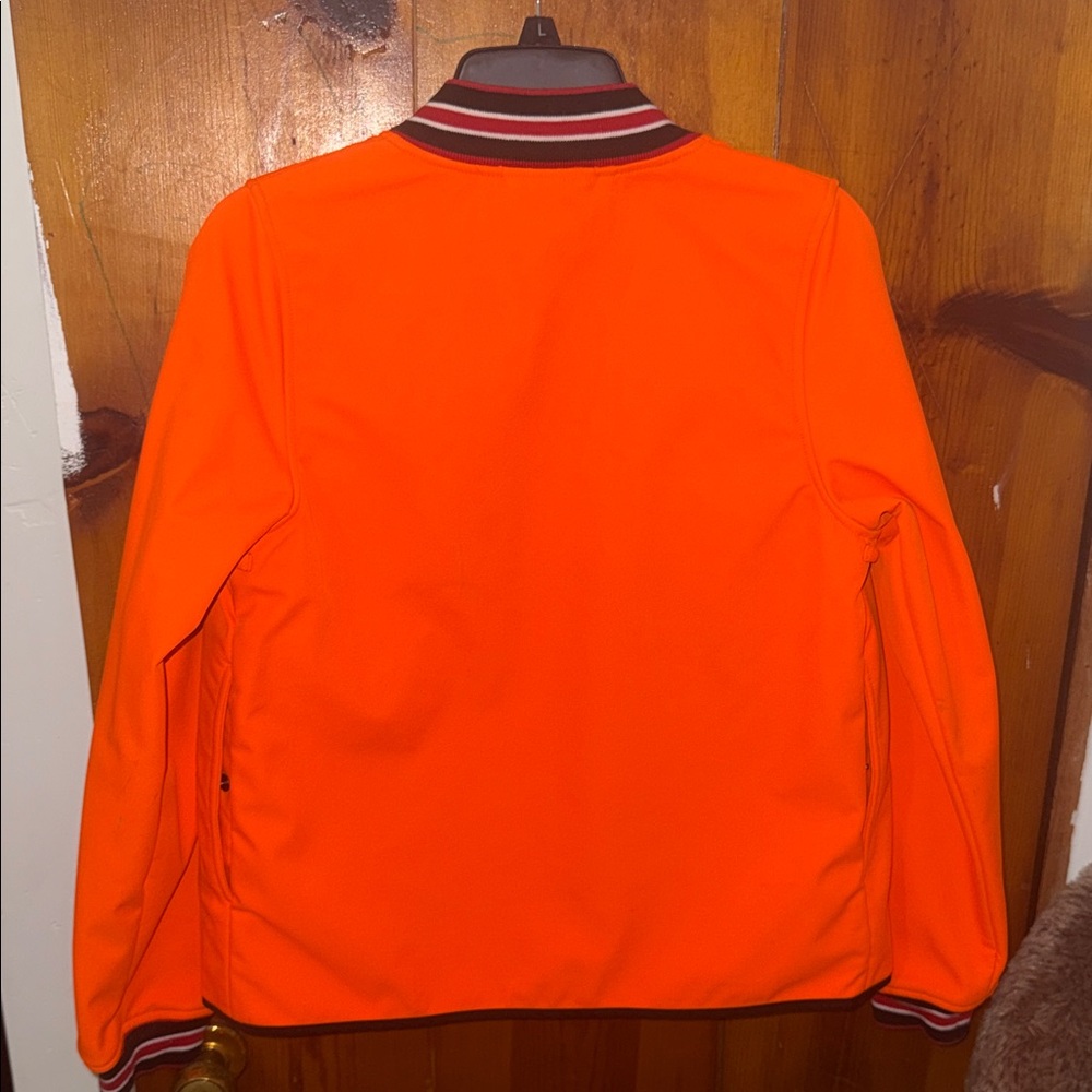 Burberry Bright Orange Jacket with Logo Sleeve - Picture 5 of 6